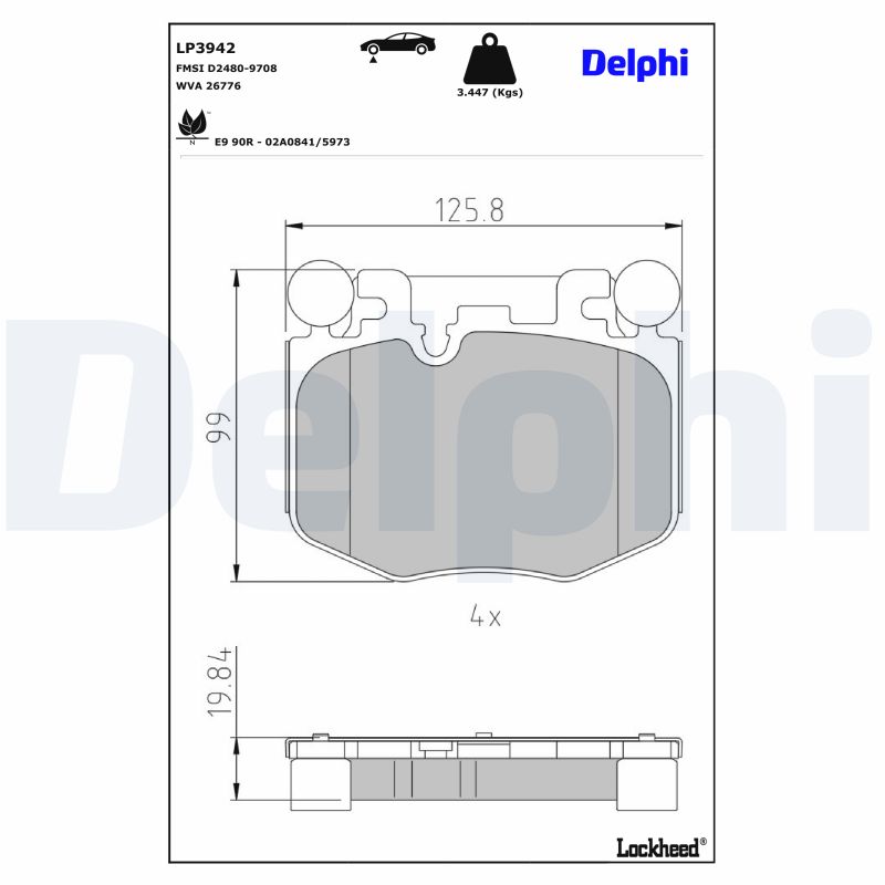 DELPHI LP3942 Kit pastiglie...