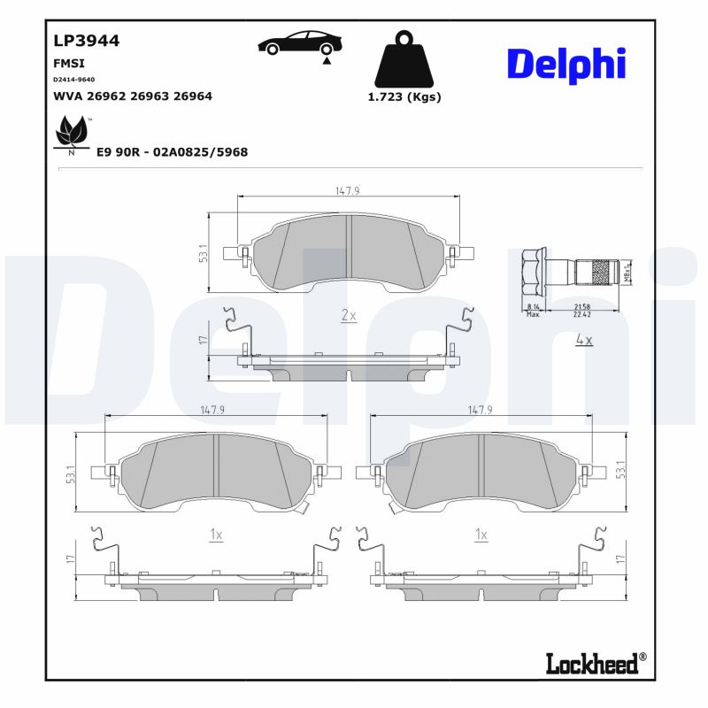 DELPHI LP3944 Σετ τακάκια,...