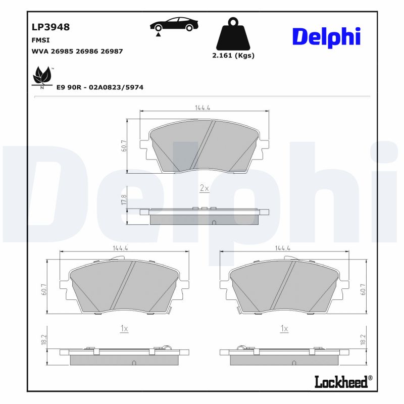 DELPHI LP3948 Kit pastiglie...
