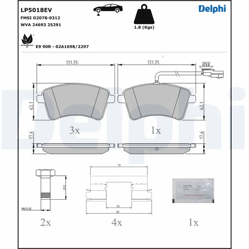 DELPHI LP5018EV комплект...