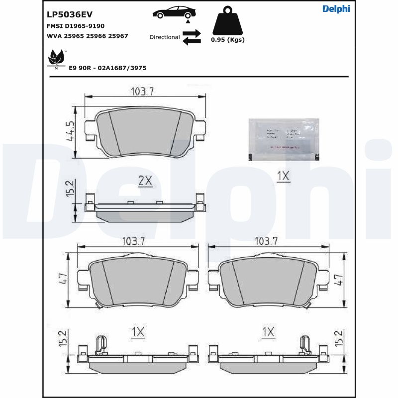 DELPHI LP5036EV комплект...