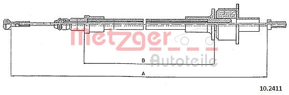 METZGER 10.2411 Seilzug, Kupplungsbetätigung