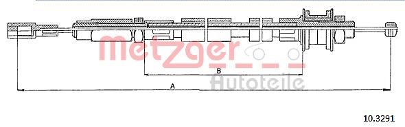 METZGER 10.3291 Seilzug, Kupplungsbetätigung
