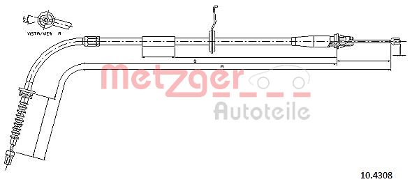 METZGER 10.4308 Seilzug, Feststellbremse