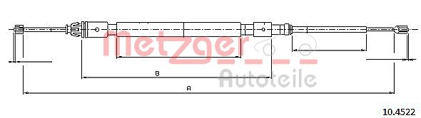 METZGER 10.4522 Seilzug, Feststellbremse