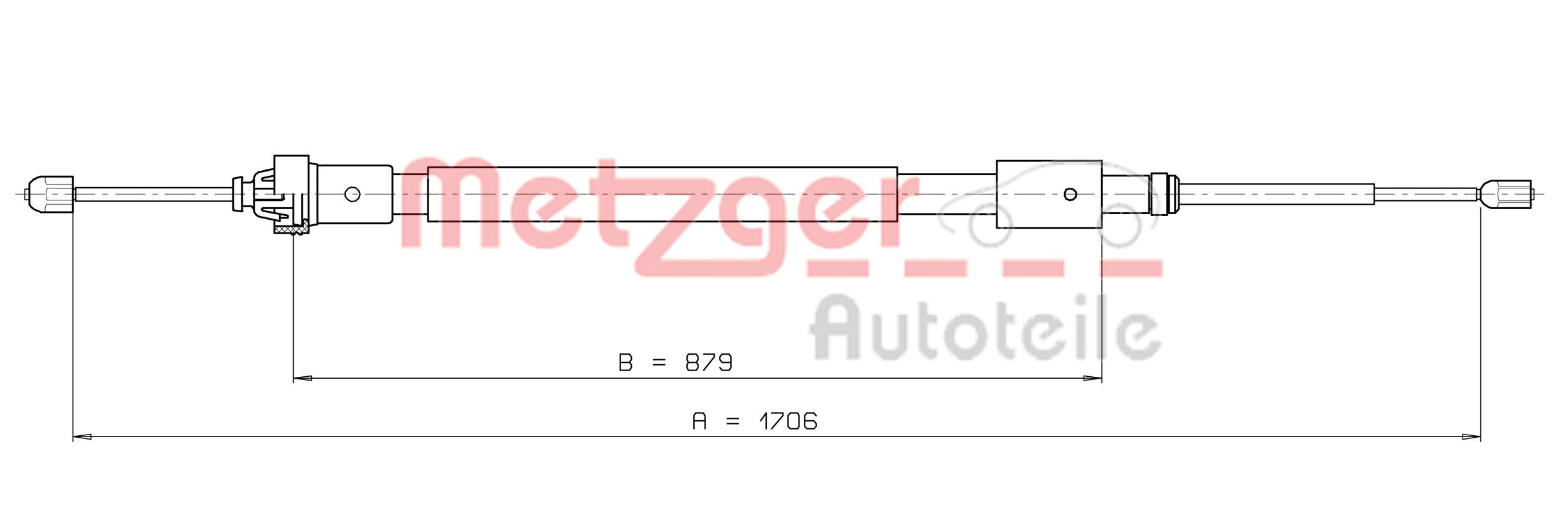METZGER 10.4525 Seilzug, Feststellbremse