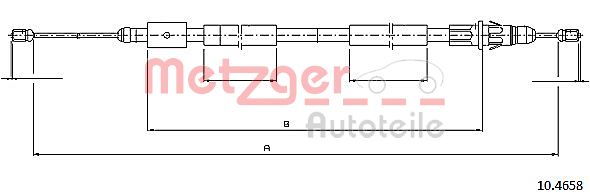 METZGER 10.4658 Seilzug, Feststellbremse