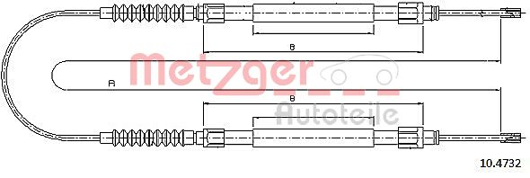 METZGER 10.4732 Seilzug, Feststellbremse