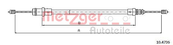 METZGER 10.4736 Seilzug, Feststellbremse