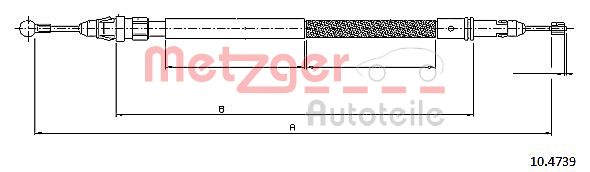METZGER 10.4739 Seilzug, Feststellbremse