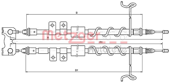 METZGER 10.5337 Seilzug, Feststellbremse