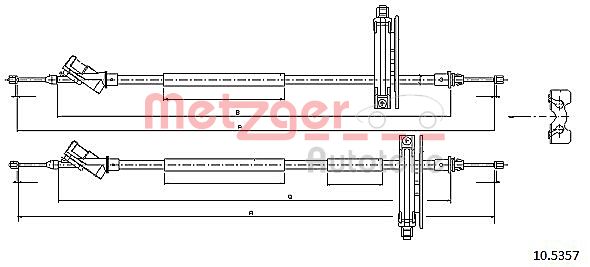 METZGER 10.5357 Seilzug, Feststellbremse