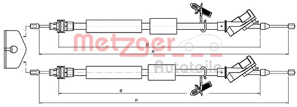METZGER 10.5371 Seilzug, Feststellbremse