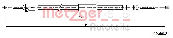 METZGER 10.6038 Seilzug, Feststellbremse