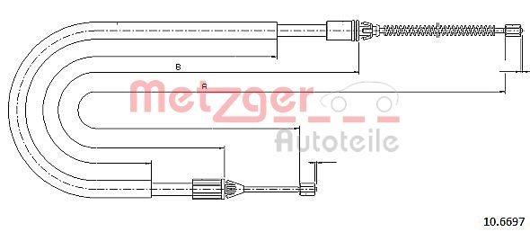 METZGER 10.6697 Seilzug, Feststellbremse