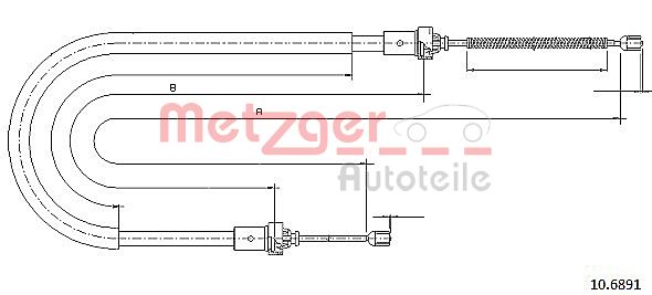 METZGER 10.6891 Seilzug, Feststellbremse
