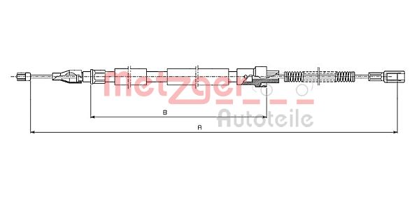 METZGER 10.7382 Seilzug, Feststellbremse