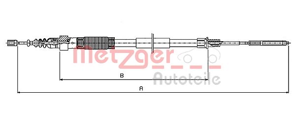 METZGER 10.7408 Seilzug, Feststellbremse