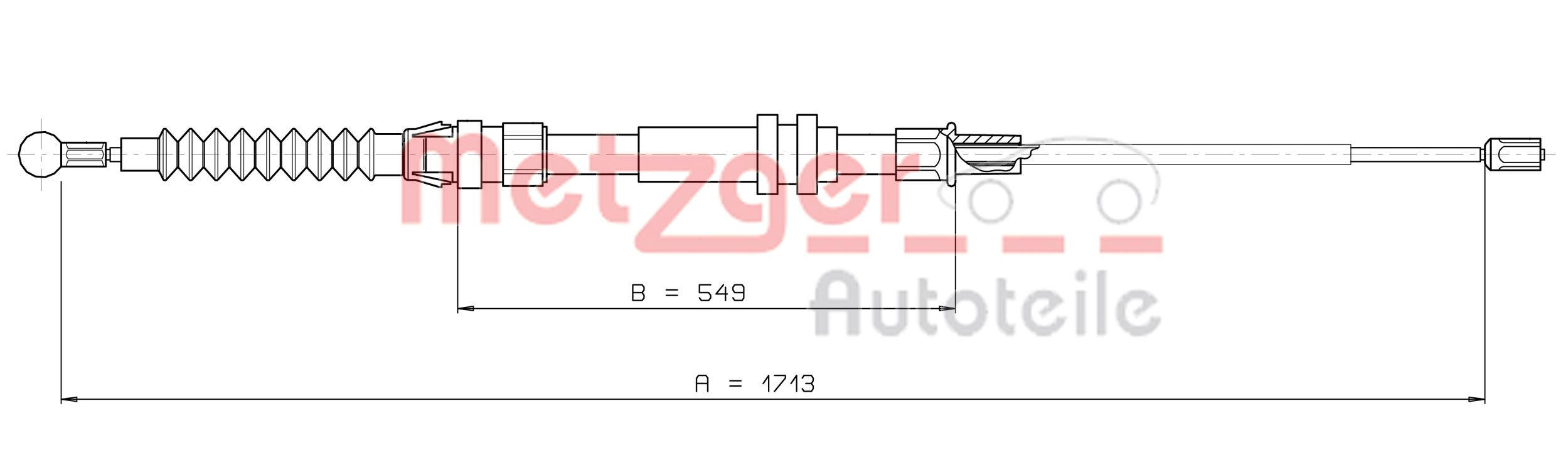 METZGER 10.7432 Seilzug, Feststellbremse
