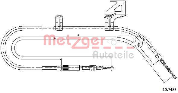 METZGER 10.7483 Seilzug, Feststellbremse