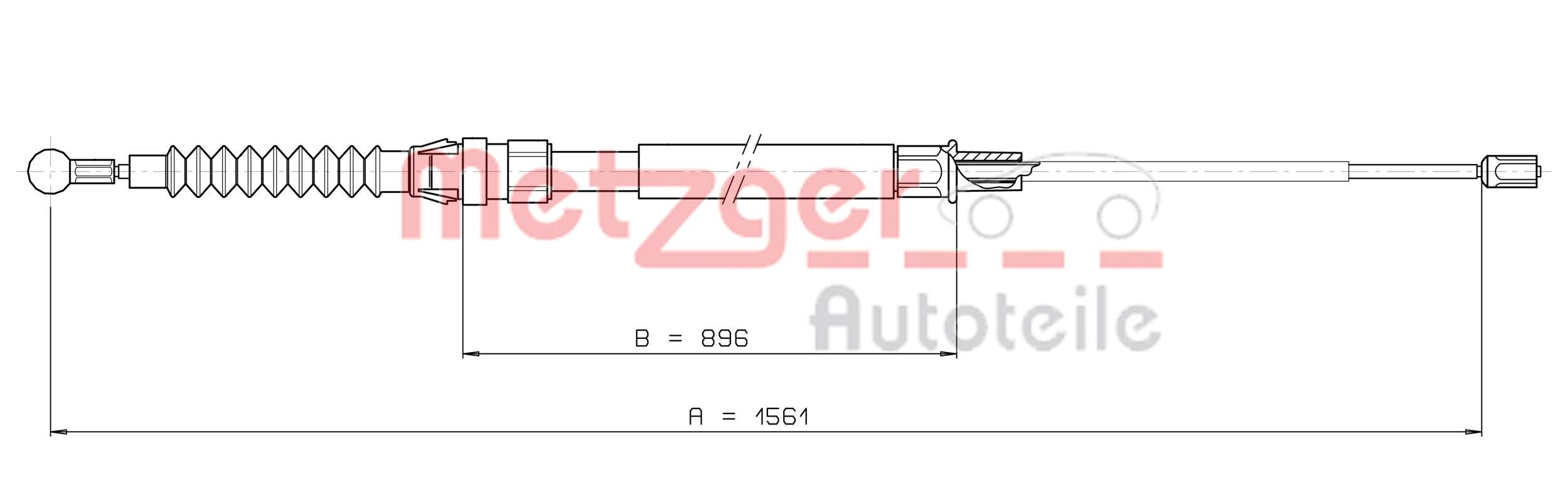 METZGER 10.7627 Seilzug, Feststellbremse