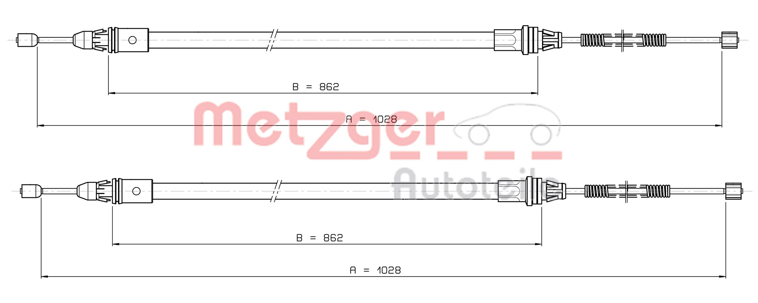 METZGER 10.9337 GREENPARTS Seilzug, Feststellbremse
