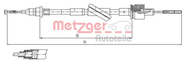 METZGER 10.2444 Seilzug, Kupplungsbetätigung