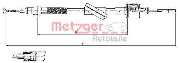 METZGER 10.2445 Seilzug, Kupplungsbetätigung
