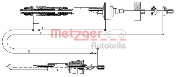 METZGER 10.2962 Seilzug, Kupplungsbetätigung