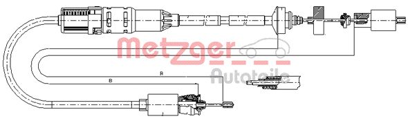 METZGER 10.2967 Seilzug, Kupplungsbetätigung
