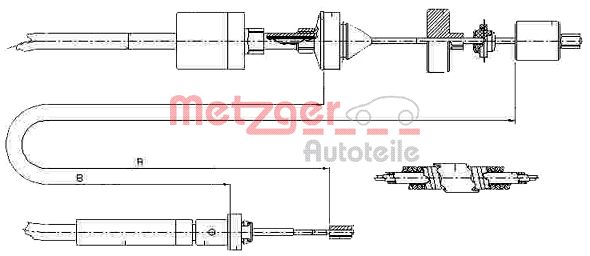 METZGER 10.2973 Seilzug, Kupplungsbetätigung