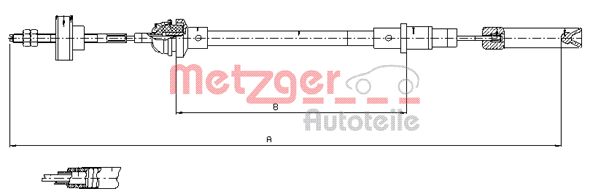 METZGER 10.338 Seilzug, Kupplungsbetätigung