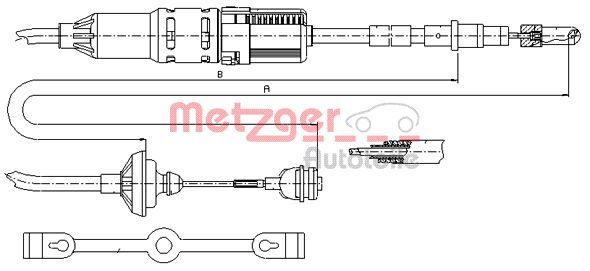 METZGER 10.342 Seilzug, Kupplungsbetätigung
