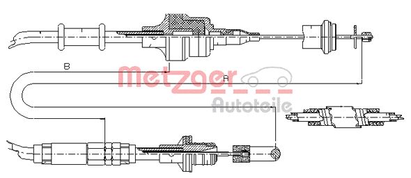 METZGER 10.3750 Seilzug, Kupplungsbetätigung