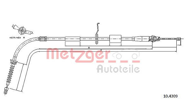 METZGER 10.4309 Seilzug, Feststellbremse