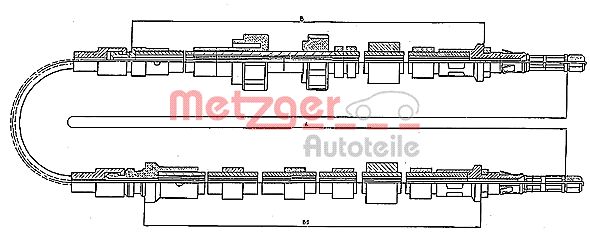 METZGER 10.535 Seilzug, Feststellbremse