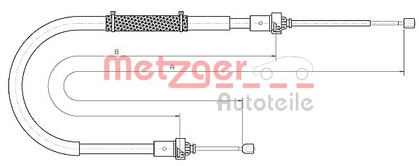 METZGER 10.6895 Seilzug, Feststellbremse