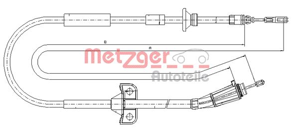 METZGER 10.8185 Seilzug, Feststellbremse