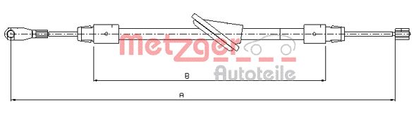 METZGER 10.9443 Seilzug, Feststellbremse