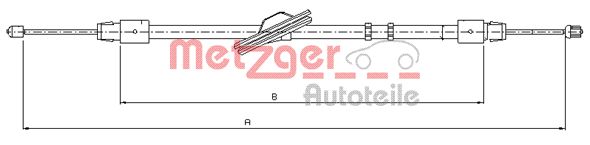 METZGER 10.9445 Seilzug, Feststellbremse