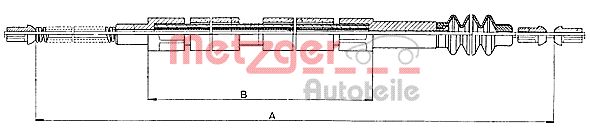 METZGER 10.9847 Seilzug, Feststellbremse