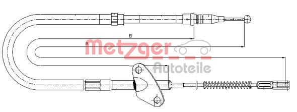 METZGER 10.9871 Seilzug, Feststellbremse