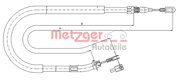 METZGER 10.9874 GREENPARTS Seilzug, Feststellbremse