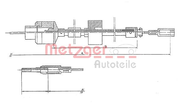 METZGER 11.224 Seilzug, Kupplungsbetätigung