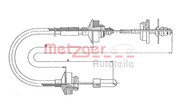 METZGER 11.3007 Seilzug, Kupplungsbetätigung