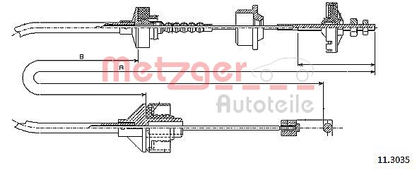 METZGER 11.3035 Seilzug, Kupplungsbetätigung