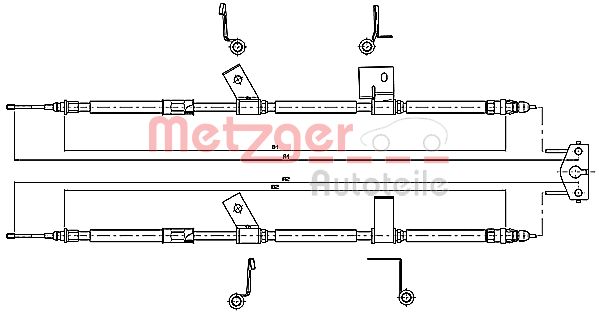 METZGER 11.5779 Seilzug, Feststellbremse
