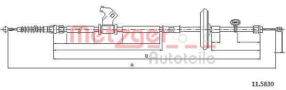 METZGER 11.5830 Seilzug, Feststellbremse