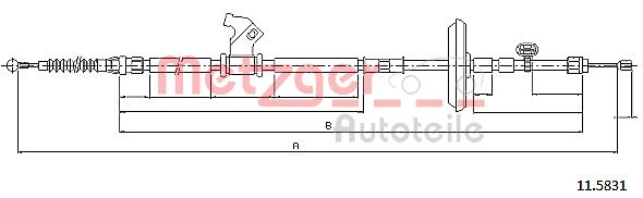 METZGER 11.5831 Seilzug, Feststellbremse