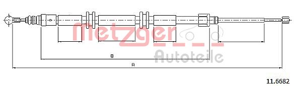 METZGER 11.6682 Seilzug, Feststellbremse